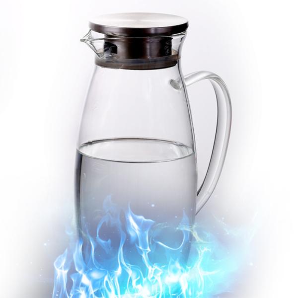 BPA Free Glass Water Pitcher For Juice / Beverage / Cold Water Hand Blown Craft