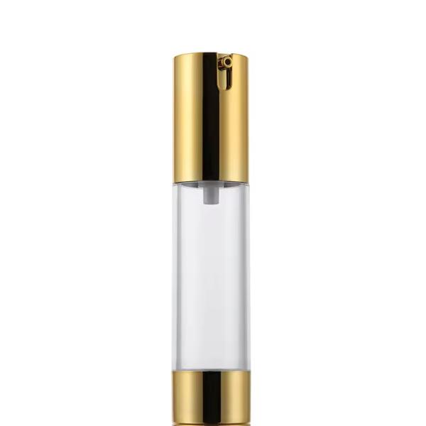 Gold Airless Cream Pump Bottle 15ml 30ml 40ml 50ml Airless Lotion Pump Bottles