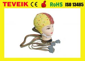 Cheap Reusable EEG Machine128 Leads Yellow EEG Skull Cap With Tin Electrode , CFDA Standard for sale