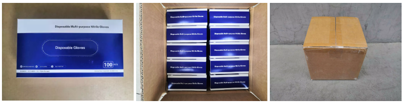 Ambidextrous Disposable Nitrile Hand Gloves Roll Back Prevention