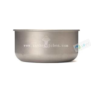 Titanium backpacking cooking bowl