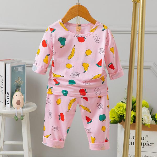 95% Cotton Matching Childrens Pjs Top And Trousers Set 50cm 54cm Bust Skin