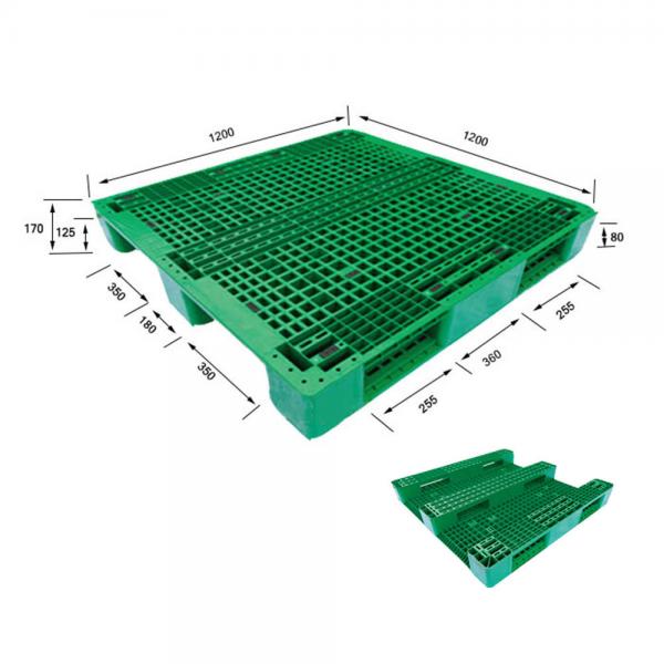 Quality Green 4 Way Heavy Duty Plastic Pallet Warehouse Use Nestable wholesale