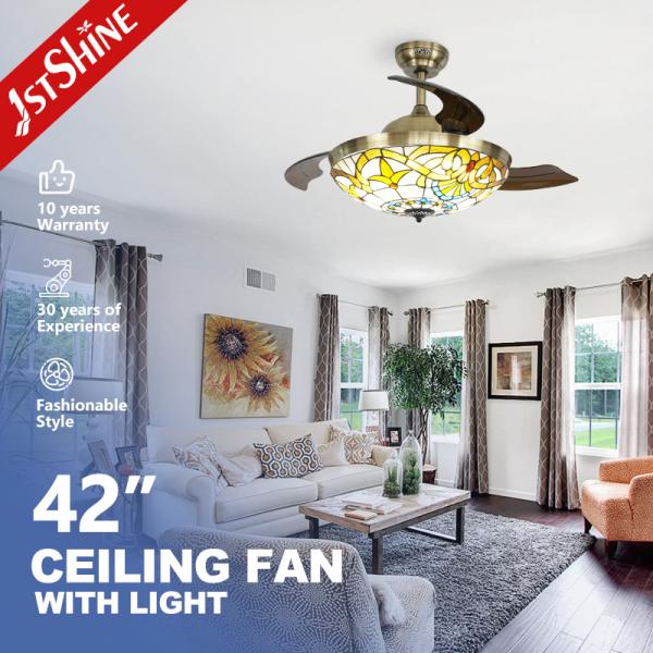 Midcentury Design 1stshine LED Ceiling Fan Remote Control and Hidden Blades 10