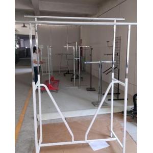 Antirust Metal Store Fixture Rack Straight Double Bar With V Brace 60"L Adjusts