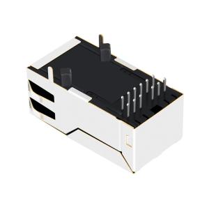 HFJT1-5GH4PRL 1A 5G BASE-T One Port RJ45 Magnetic Connector 4PPoE Tab UP NO Led