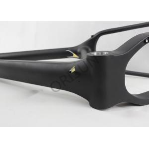 Black Carbon Fiber Custom Made Bike Frames Internal Cable Routing 26 Inch