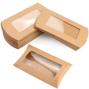 Clear Window Cookie Pillow Box Packaging with Customized Design and Heavy-Duty