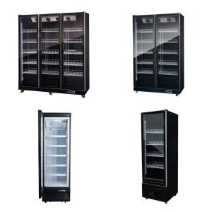 Air Cooled Glass Door Vertical Upright Drink Beer Wine Refrigerator Cabinet