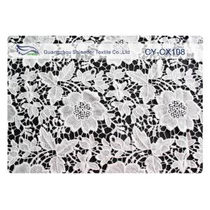 Nylon Cotton Embroidered Lace Fabric with 120cm Width CY-CX108