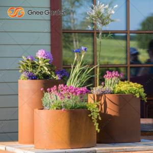 Gnee Garden Rectangular Custom Steel Planter Boxes With SGS Certification