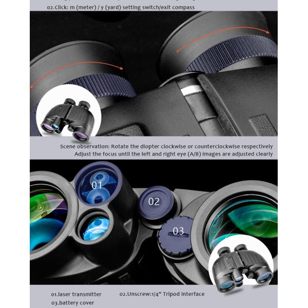 1000m Waterproof Rangefinder Binocular 8X Magnification For Hunting Shooting Hiking