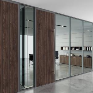 Cheap Pre-Assembled Glass Partition Wall with Aluminum Frame and Soundproofing for sale