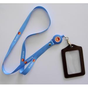 Polyester / ABS Material Badge Holders Lanyards For School Id