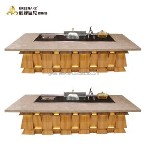 China Fan Shape Commercial Electric Hibachi Cooktop Teppanyaki Grill Table with 450*400mm Cook Area and ISO 9001-2008 Certification on sale