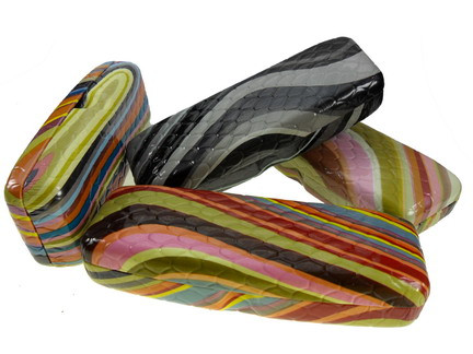 Quality plastic light weight stripe eyewear packing cases for kids wholesale