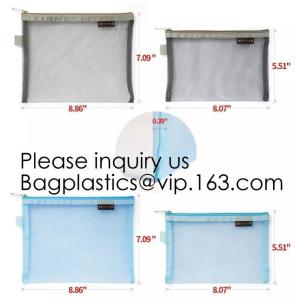 Travel Mesh Makeup Bag See Through Zipper Cosmetic Organizer Pouches Pack of 4 Multicolored, Carry Bag Mesh Makeup Bag M