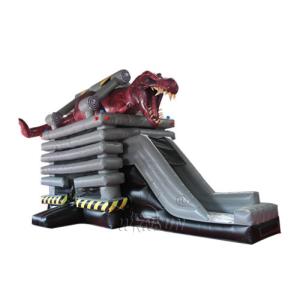 Double Line Sewed Inflatable Bounce House With Dinosaur Decoration En14960