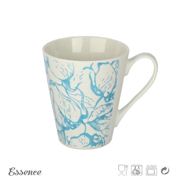 Quality 300ml Floral Bone China Travel Mug Custom Logo Microwave Safe wholesale