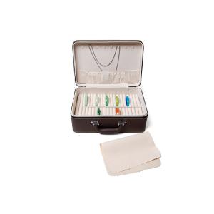 VINTAGE LARGE CAPACITY LEATHER BRACELET BOX STORAGE BOX HOUSEHOLD PORTABLE JADE