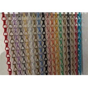 Aluminum Colorful Double Hook Chain Link Mesh Curtain / Decorative Metal Mesh
