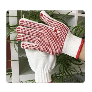 Sailing And Terminal Handling Thick Cotton Knitted Hand Gloves With Dots On Palm