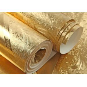 Luxurious Modern Style Wallpaper with Removable Gold Foil Material , Geometric