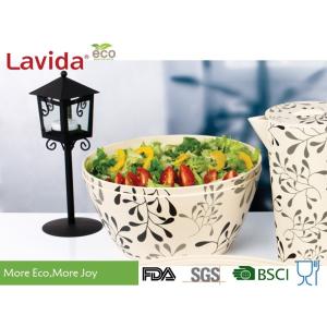 Heavy Metal Free Bamboo Salad Servers , Recycled Bamboo Serving Bowl Customized