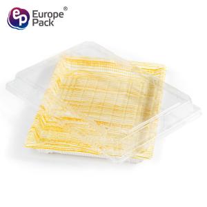 Newest design 10 inch square shape takeaway disposable patisserie sushi