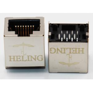 Gold Plating Contact Terminal 180 SMT RJ45 Connector R / A 50U" Single Port