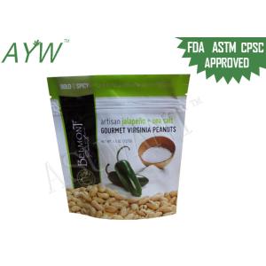 China Resealable Pouch Packaging For Sea Salt Peanuts , Silver k Foil Bag Pouches 4.5 Oz on sale