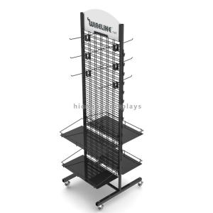 Movable Flooring Display Stands , Metal Flooring Display Racks For Snack Food