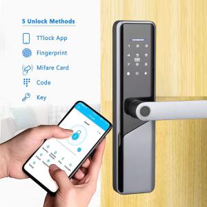 Cheap Black Color Biometric Fingerprint Keyless Digital Door Lock With FCC Certification for sale