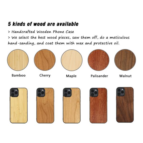 TPU Bamboo Wooden Phone Case Natural Walnut Wood Phone Cover Shockpoof