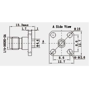 K2.92 Series Gold Plated 4-hole Flange Brass RF Coaxial Connector For 2 Semi -