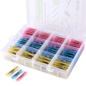 Green Heat Shrink Wire Butt Connectors , Crimp Connector Kit 100 Red 60 Blue 40