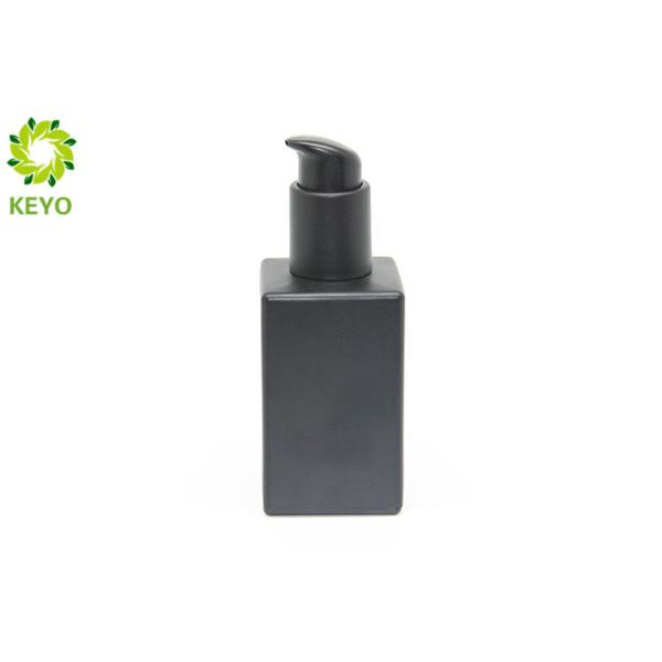 Quality Square Glass Foundation Bottle , 120ml Matte Black Makeup Foundation Containers wholesale