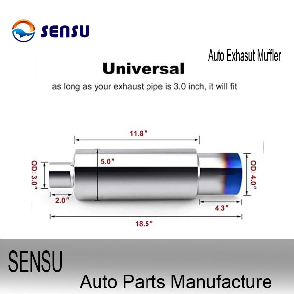 Quality IATF16949 304 Stainless Steel Muffler Exhaust Tail Pipe Muffler OEM Service wholesale