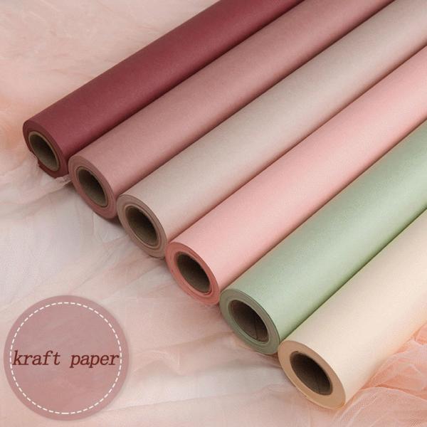 Quality Gift Wrapping 70gsm Craft Colored Paper Roll Foil Logo Printed wholesale