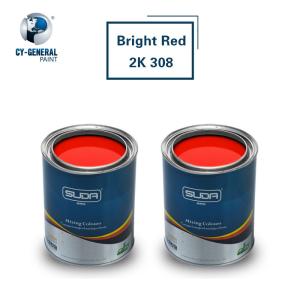 Bright Red 2K Topcoat Acrylic Coating Auto Paint Automotive Collision And