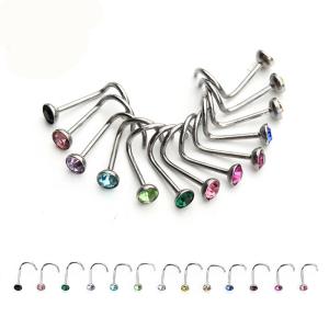 Cheap Stainless Steel Crystal Rhinestone Nose Rings Nose Studs Hooks Body Piercing Faux Nariz Percing Nez for sale