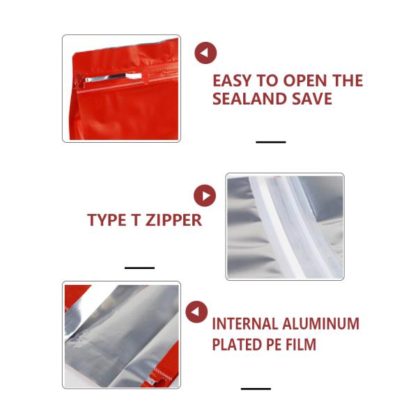 White Block Bottom Recyclable Tea Packaging Pouch