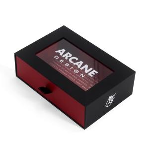 Custom Luxury Drawer Sliding Wine Opener Set Gift Packaging Paper Boxes With Pvc