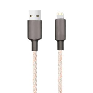 China Glowing Braided Charging Cable 1m Length Aluminum Connector Tangle-Free Black on sale