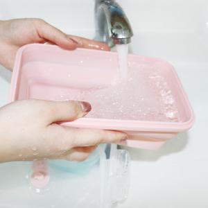 Food Grade Silicone Collapsible Lunch Box Foldable Sustainable With Lid