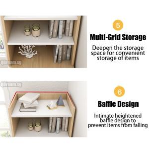 Minimalist Computer Table with Bookshelf and Drawer Cabinet