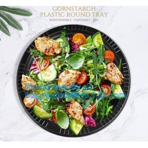 China 9inch Round White Dessert Bagasse Sugarcane Biodegradable Corn Starch Disposable Plate,Sugarcane Bagasse Plates bagease on sale