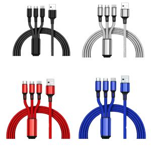 1.2m 3 In 1 USB Charger Cable , Multi Port Micro Lighting USB C Sync And Charge