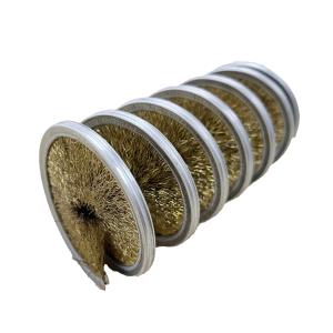 China Copper Wire Burring Cleaning Spiral Wire Brush Cylindrical Roller on sale