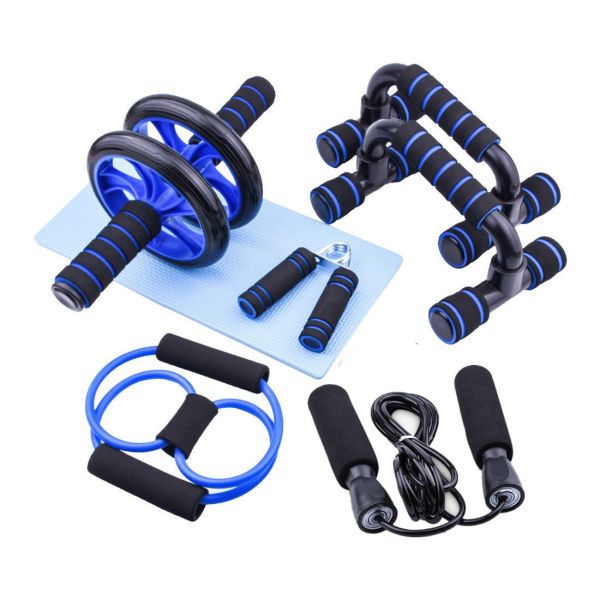 Quality Home Gym Equipment Set With Ab Roller Push Up Bars Resistance Bands Jump Rope And Mat wholesale